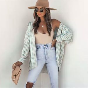 VICI Oversized Button Down Top Brand New